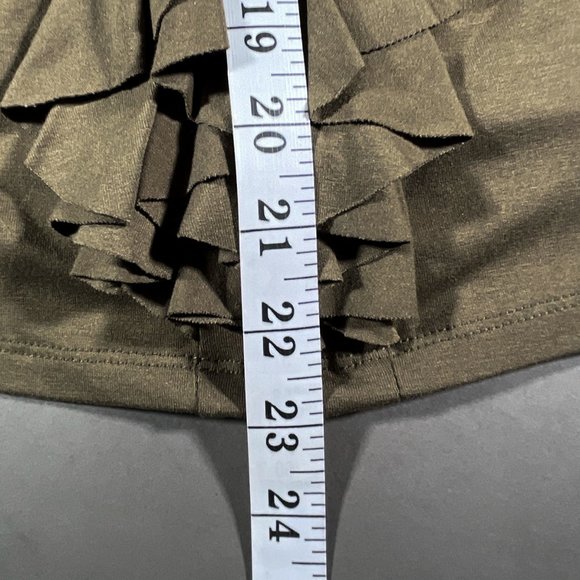 NWT - INC. Camo Green Tank Top Ruffle/Front Elastic Sleeves Size Small - Picture 9 of 11